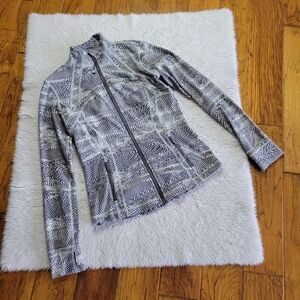 Lululemon Define Jacket Women's 10 Luon Spray Jacquard White Gray